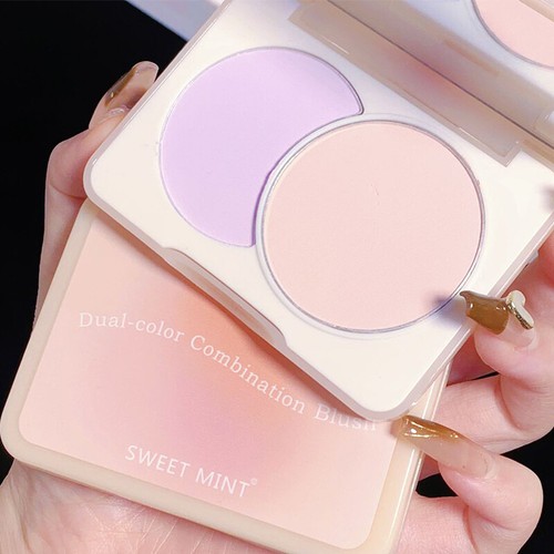 Paleta Rouge bicolor iluminador contorno de mejillas azul morado rosa mate C8 - Imagen 15 de 30