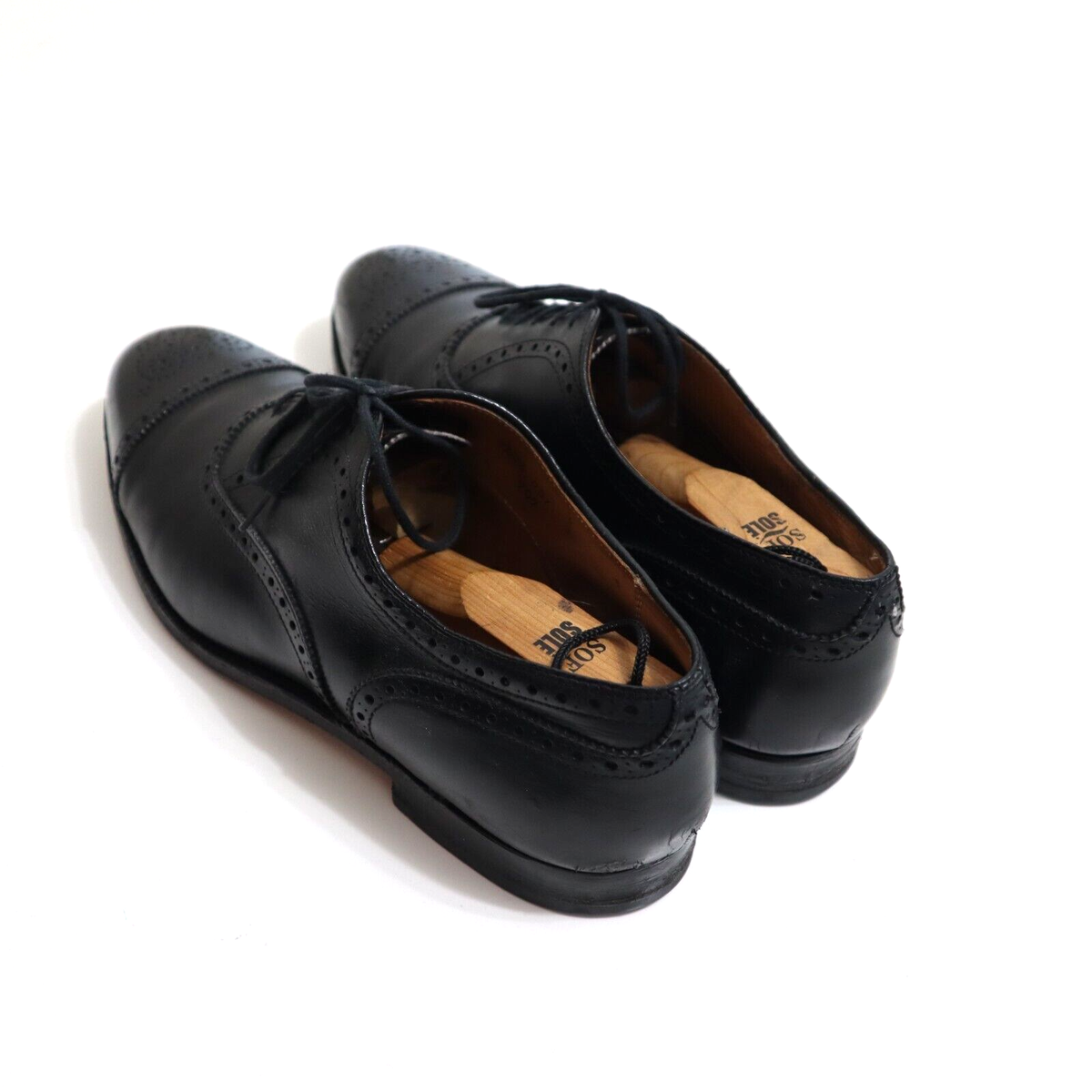 ALDEN Men Dress Shoe 909 Brogued Black 12 A/C Narrow 11.5UK/46EU Cap-Toe Oxfords Alden 909 Mens Cap Toe Dress Shoes 11 AA/B Black Medallion  main image 2
