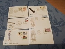 56 Ersttagsbelege der F&auml;r&ouml;rinseln Inseln von 1978-85 gut erhalten, echt gelaufen