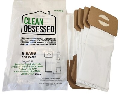Clean Obsessed CO203 & CO101 HEPA Staubsaugerbeutel 9er Pack CO101BG