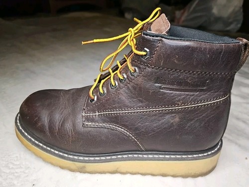 American Worker Boot Men's Size 9.5 Oil Resistant Sole Brown Leather - Picture 8 of 11