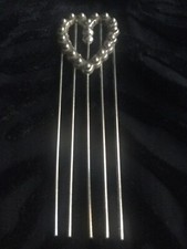 Vintage Metal Heart Hair Comb Signed  Made in Hong Kong  3.5  x 1  