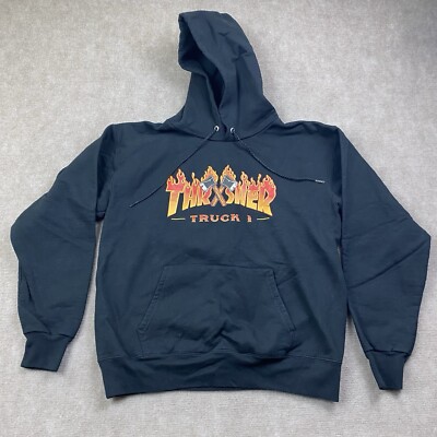 Thrasher Magazine Black Hoodie Jacket Men s Size Small (Rare)