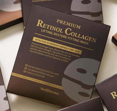 WellDerma Retinol Collagen Lifting Restore Fitting Mask Lot Of 4 NIB Korean Skin