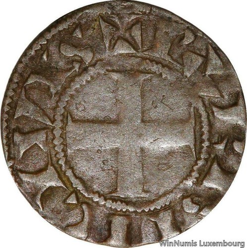 Monnaie : France, Louis VII, denier, 1er type, Mantes