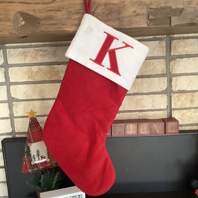 TARGET ADVANCE CONCEPT RED WHITE VELVETEEN MONOGRAM K CHRISTMAS ...