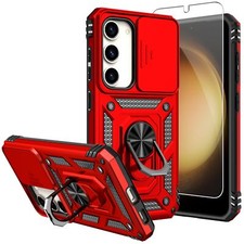 Funda Carcasa Para Samsung Galaxy S23 6.1" Case Con Protector De Pantalla Rojo