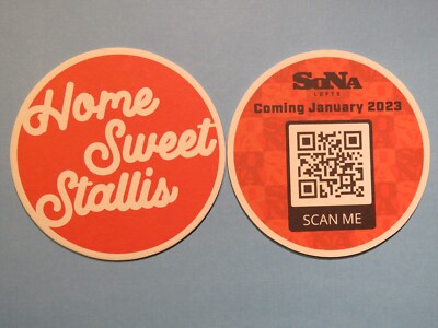 Beer COASTER ~ SONA Lofts Homes ~ ''Home Sweet Stallis'' ~ West Allis, WISCONSIN