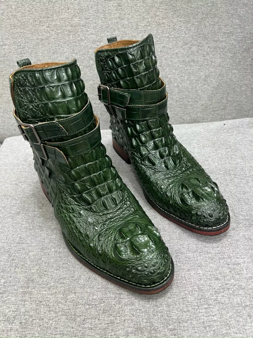 Green Genuine crocodile alligator leather skin boots LV Boots for men size  10 US