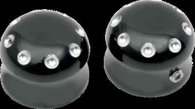 Covington Dimpled Al Front Axle Cap Gloss Black Set Street Glide Special 14-22