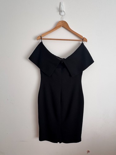 Carla Zampatti Size 12 Off the shoulder Black Sabrina Sheath Dress RRP $699 - Picture 7 of 8