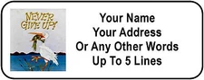 30 Never Give Up Frog / Pelican Personalized Address Labels