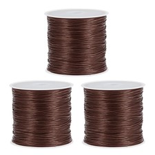 Elastic Cord DIY Making Stretchy String Craft Wire, Red Brown, 3 Rolls