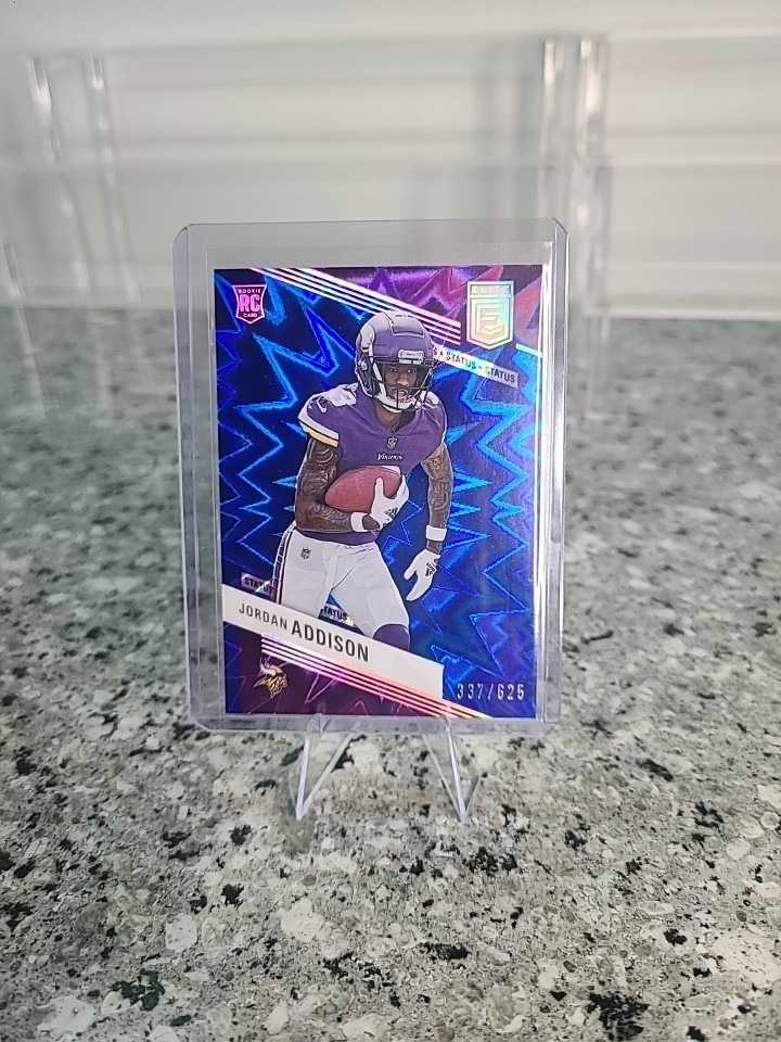 Jordan Addison 2023 Panini Donruss Elite Rookie Blue Status /625 RC SP #157