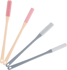 4-Pack Silicone Foot Scrubber  Toe Cleaning Brush with 15.3" Long Handle - No-B