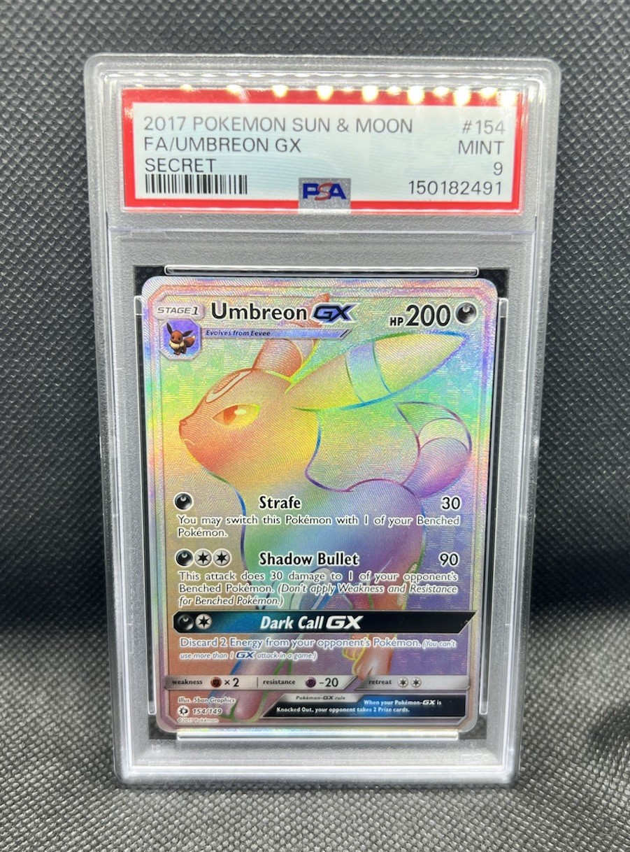 Pokemon SM Sun & Moon Umbreon GX 154/149 Secret Rare Holo Foil Full Art PSA 9