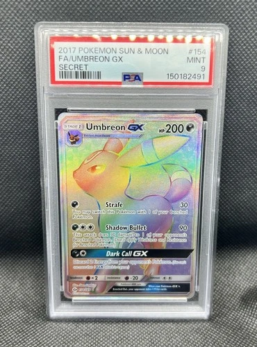 Pokemon SM Sun & Moon Umbreon GX 154/149 Secret Rare Holo Foil Full Art PSA 9