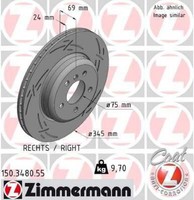 2X Bremsscheibe Zimmermann 150.3480.55 2 Bremsscheiben FüR BMW