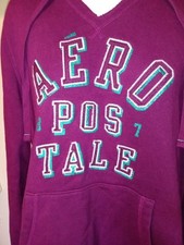 Women  s Y2K Aeropostale Spellout purple Pullover Hoodie Size XL