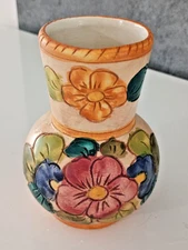 Vintage Deruta Ceramic Vase Hand Painted Floral Patterns 10CM