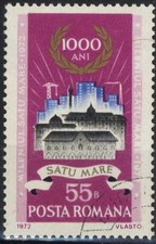 Romania 1972, 1000 YEARS CERTIFICATE of the town of SATU MARE  used @