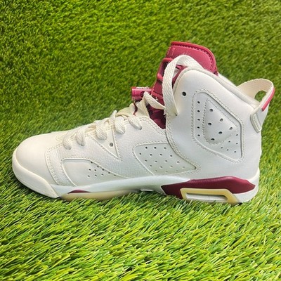 Nike Air Jordan 6 Retro Boys Size 5Y Ivory Burgundy Athletic