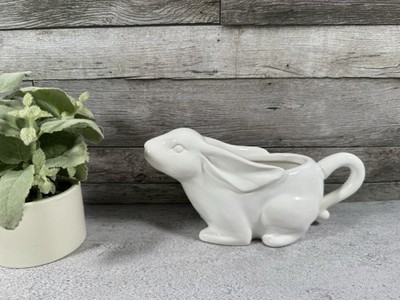 Mud Pie White Ceramic Bunny Creamer Rabbit Milk Pitcher Easter Farmhouse Decor