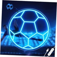 Soccer Neon Sign, Dimmable LED Neon Signs for Wall Decor, Football LED Neon 