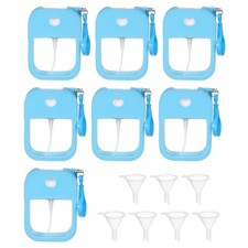 7pcs Mini Card Spray Bottles,38ml Fine Spray Bottle with Hook and Funnel(Blue)