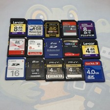 LOT of 15 Various SD Cards Brands Include Sandisk Lexar - Untested - GC765