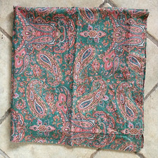 VTG Ralph Lauren Pillow Cover Paisley Floral Green Red Square 30x31"