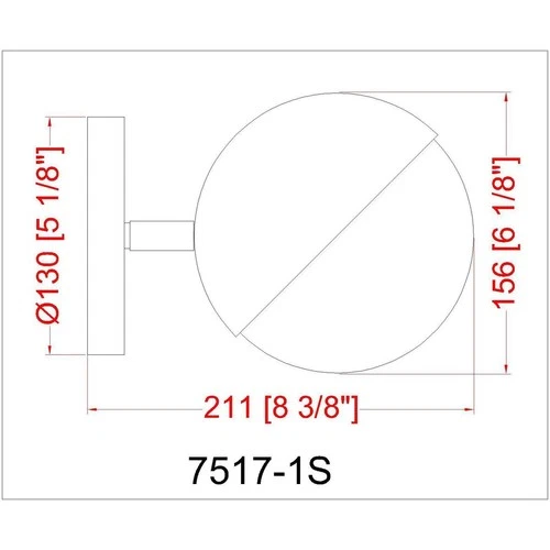 Z-Lite 7517-1S-MB Realm Sphere Wall Sconce Wall Light in Matte Black - Picture 8 of 8