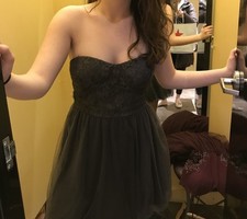 Strapless Short Dress - Charcoal - Size M- Party Dress- New