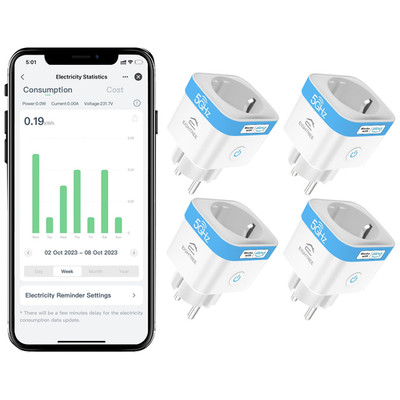 EIGHTREE WLAN Smart Steckdose 2.4Ghz&5Ghz, Smart Home Wifi Steckdose Kompatibel 