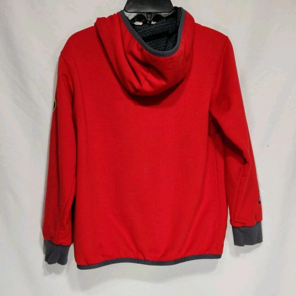 Disney Pixar Cars Lightning McQueen Zip Up Hoodie Jacket Boys Size 7/8 Red - Image 2 of 4