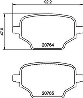 Bremsbelagsatz Ohne VerschleißWarnung 17,3 Mm Hella FüR U.A. Opel Combo