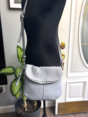 Vince Camuto Cory  Cozy Blue Crossbody Zip/Magnetic Silver Tassel Pockets
