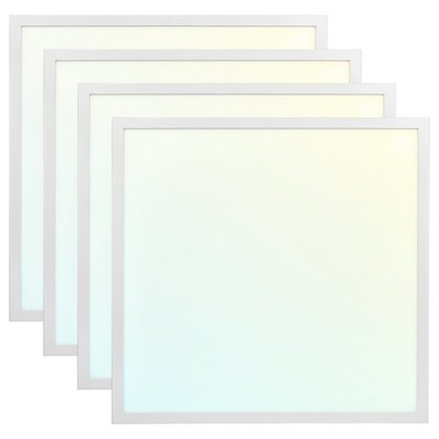 Luxrite 2x2 FT LED Flat Panel Light 30/35/40W 3 CCT 3750/4375/5000LM ETL 4-Pack