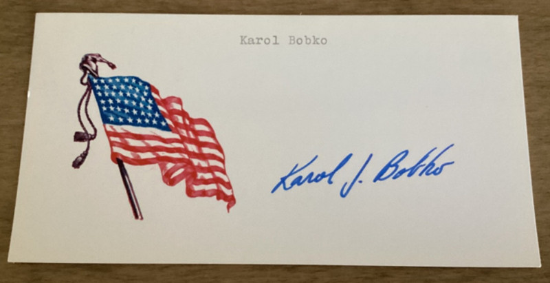 KAROL BOBKO NASA Astronaut SKYLAB Autographed Signed Card Free Ship