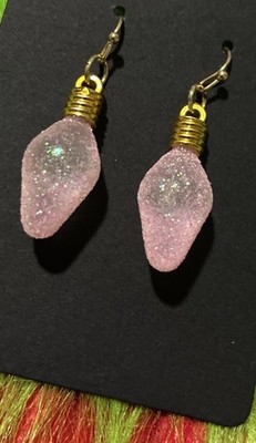Lightbulb Shaped Earrings. Unique, Party, Cute, Festive. Christmas, Holidays.
