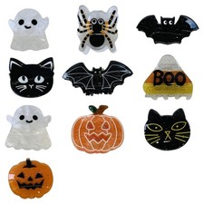 Pumpkin Hair Claw Clips Spooky Hair Jaw Clips Catch Barrettes Ponytail Holder