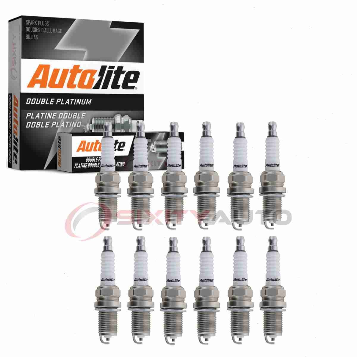 12 pc Autolite Double Platinum Spark Plugs for 2002 Rolls-Royce Park Ward hp