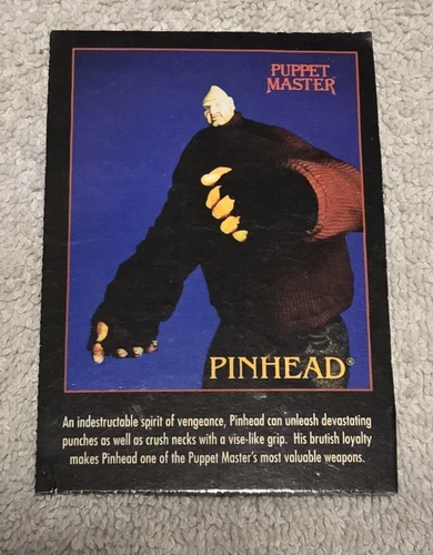 1998 Full Moon Toys Puppet Master Pinhead Figure Backer Bio Card Horror