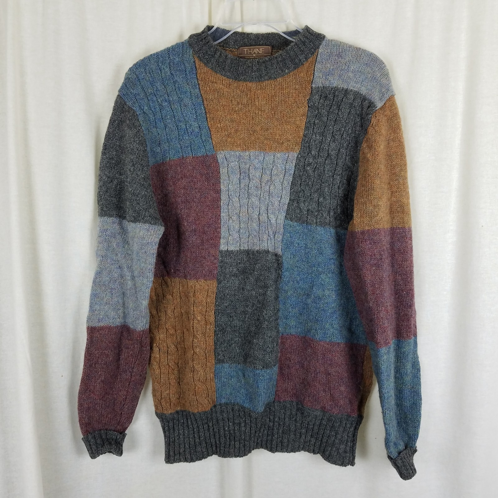 Vintage Thane Shetland Wool Patchwork Colorblock … - image 1