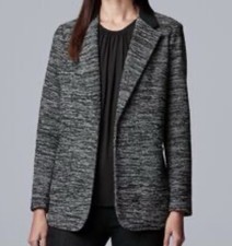Simply Vera Vera Wang Women’s Black & Gray Blazer Size Small