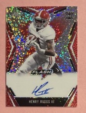 2020 Leaf Flash Red #5/5 Henry Ruggs Autographed Rookie RC LV Raiders