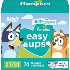 Pampers Easy Ups Boys' Training, Size 2T-3T, 74ct