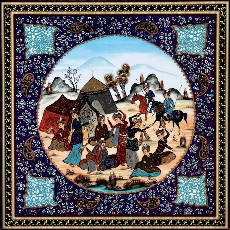 Backgammon Set Handmade Khatam Persian Inlay 19.6" Wooden Board – Christmas Gift - Image 3 of 4