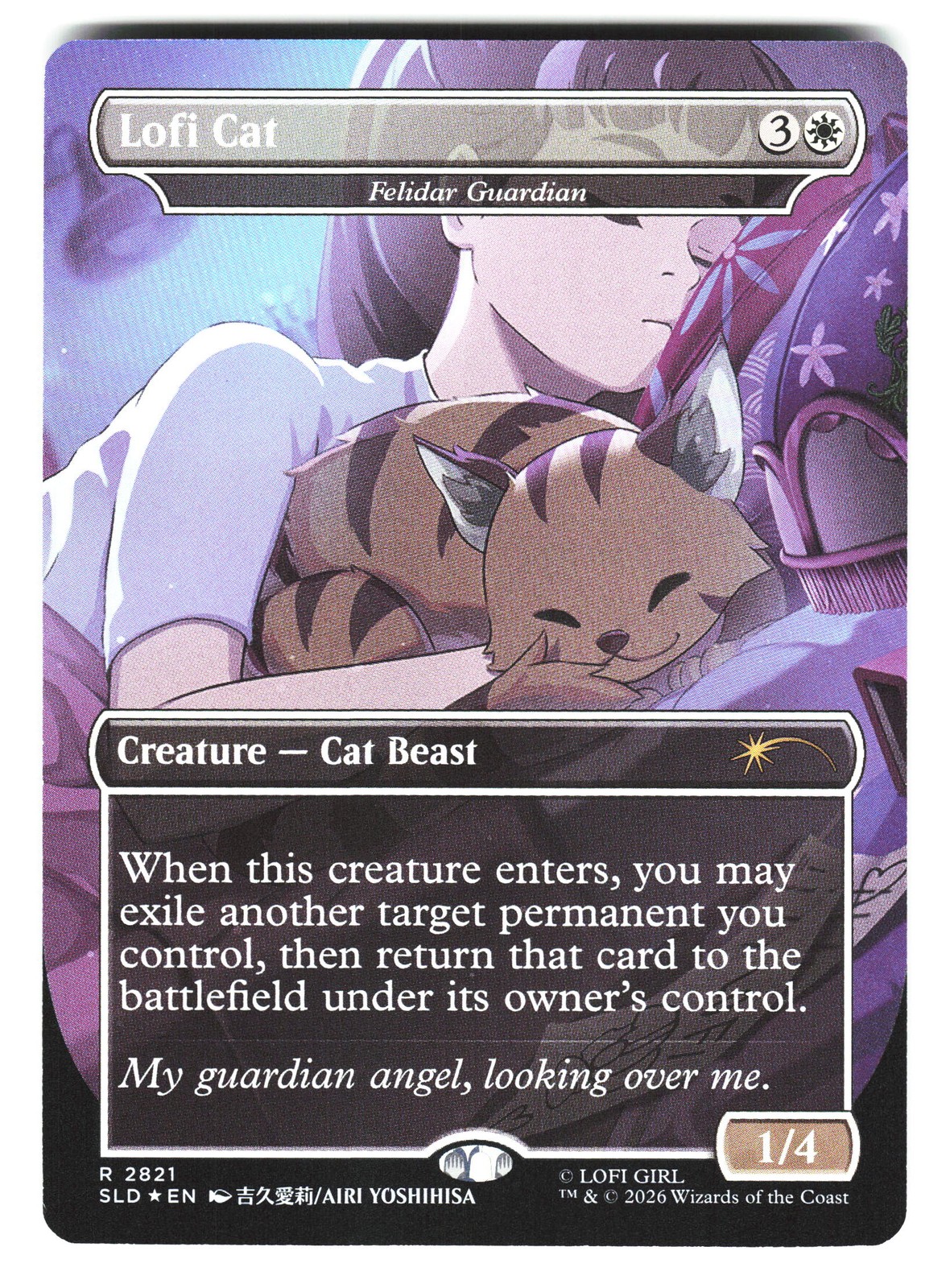 Felidar Guardian as “Lofi Cat” #2821 (NM) (Foil) (R) (SLD) Magic MTG