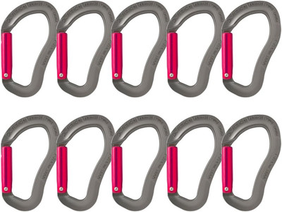 Fusion Climb Karabiner Techno Zoom Aluminum Klettern Karabiner 10 Stück grau/rot